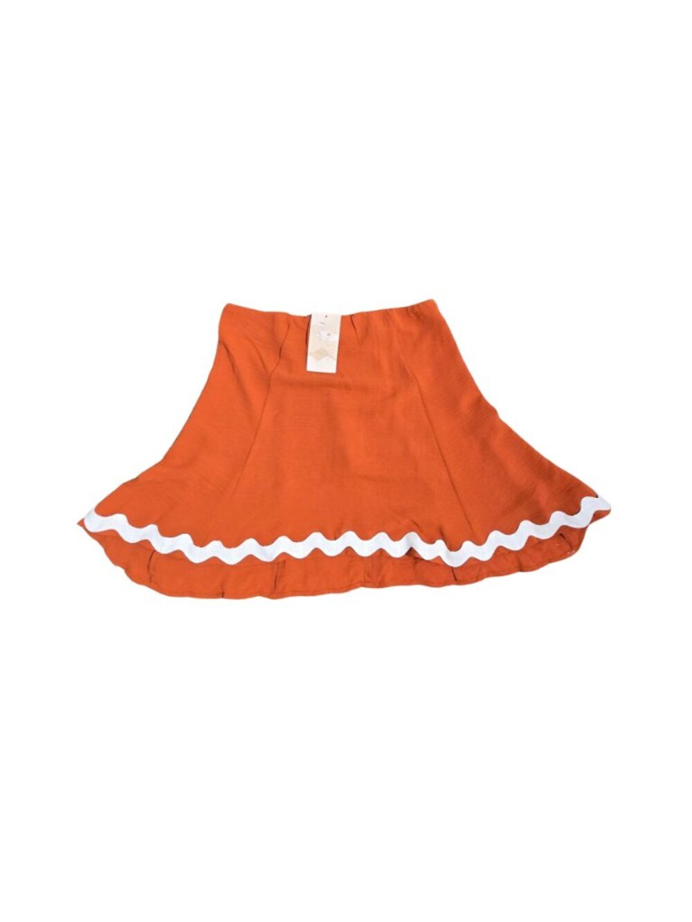 NWT | Burnt Orange 2 Piece Bell Bottom Set Ric Rac Trim Back Zipper | Small - Picture 4 of 8